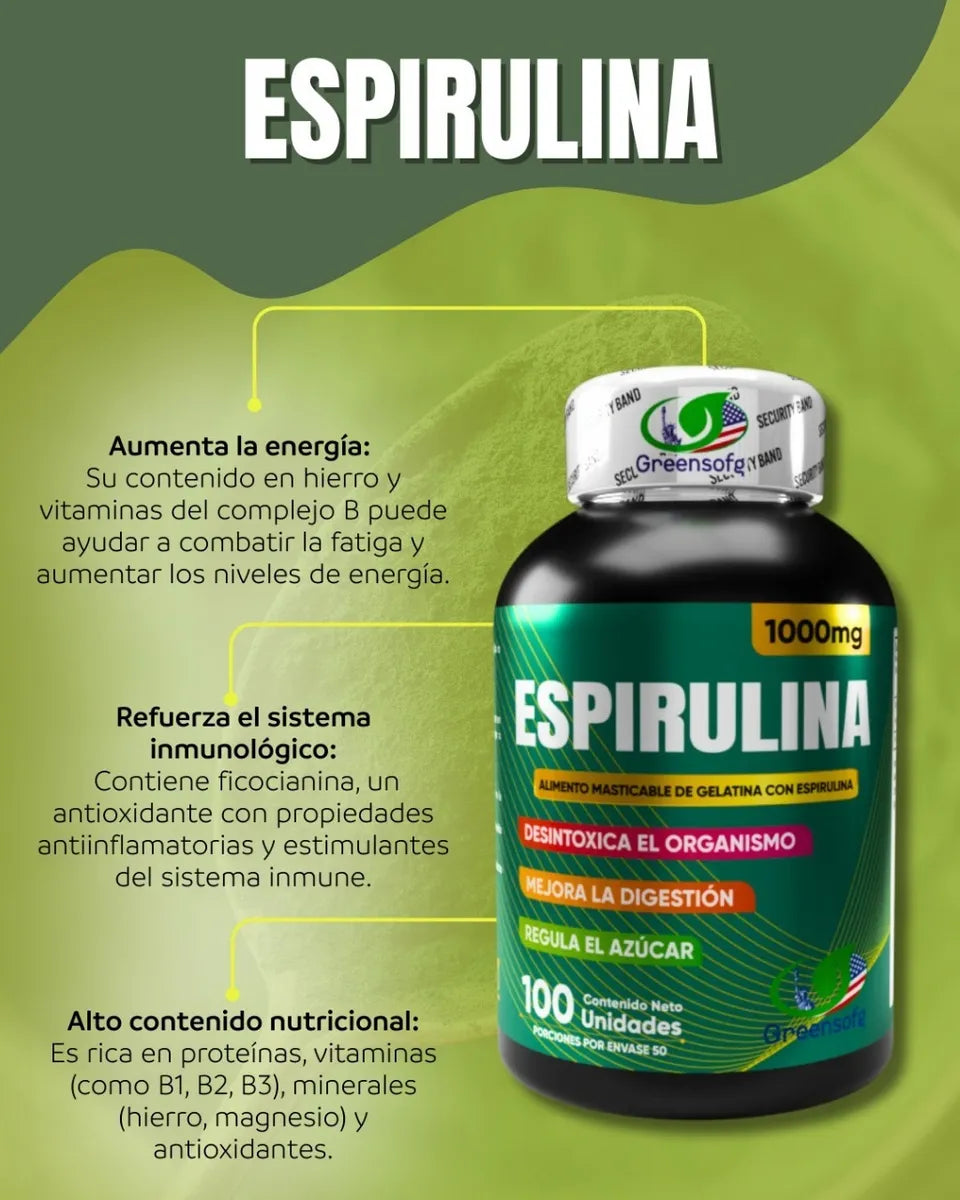 Espirulina x 100 Softgels – Súper Alimento Natural para tu Cuerpo y Energía