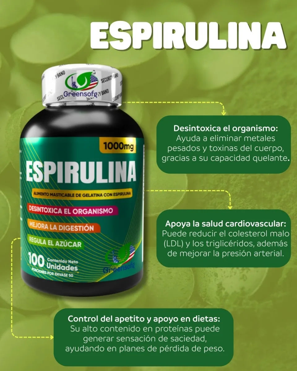 Espirulina x 100 Softgels – Súper Alimento Natural para tu Cuerpo y Energía