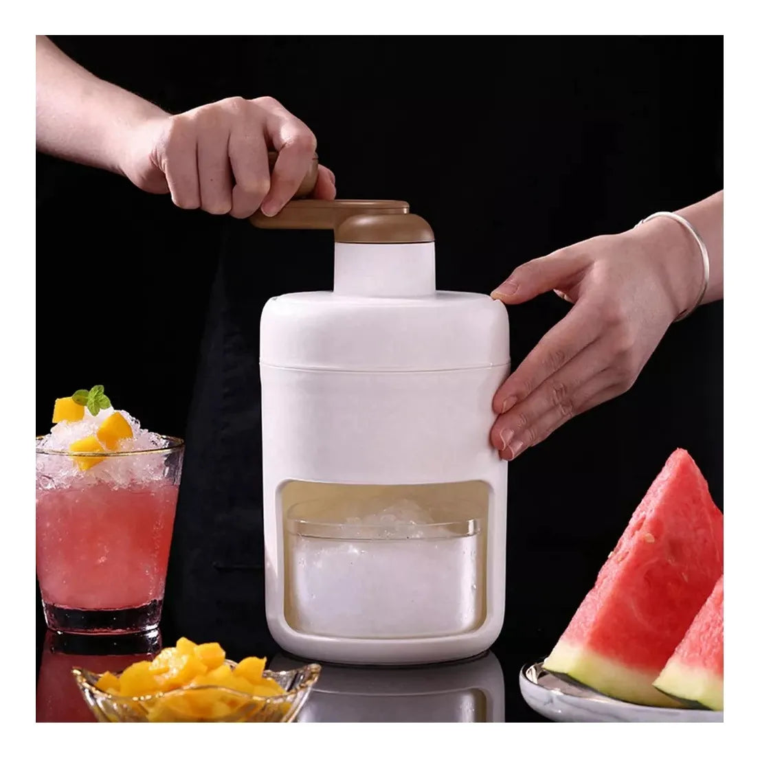 Picadora de hielo manual para cócteles y granizados
