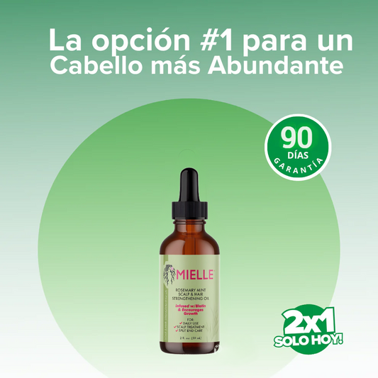 Oferta Especial 2x1  Aceite Capilar Mielle con Romero, Menta y Biotina